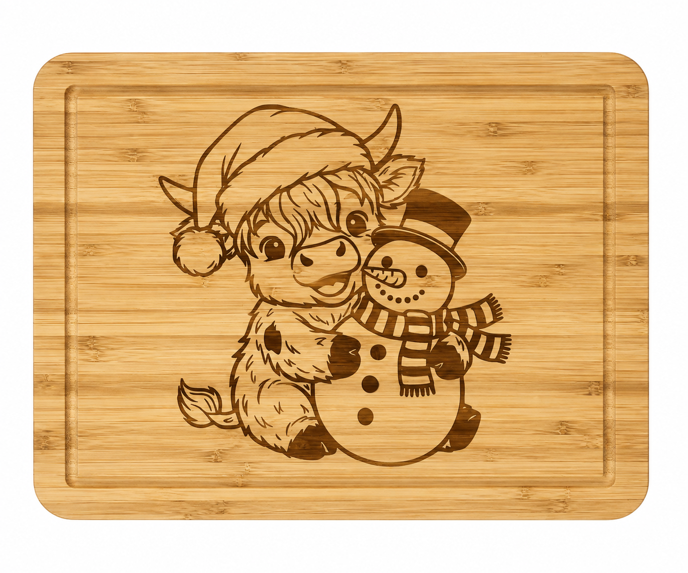 Highland Cow Christmas Chopping Board 🐮🎄