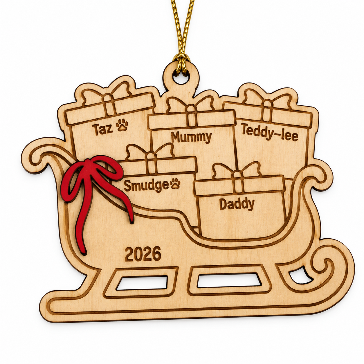 Personalised Sleigh Christmas Ornament ππ·
